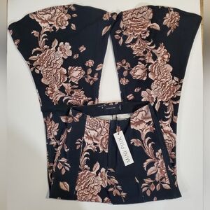 NWT MINKPINK Floral Sheer Flare Pants